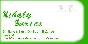 mihaly burics business card